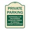 Signmission Private Parking Inoperable or Unlicensed Vehicles Towed at Vehicle Owners Expense, TG-1824-23256 A-DES-TG-1824-23256 - alternate 1